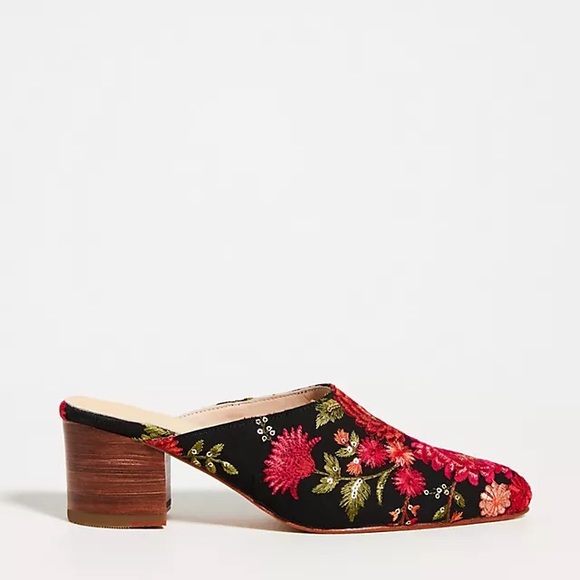 NEW Anthropologie Momo Design Tapestry Embroidered Heeled Mules 39 Z503-18 - Picture 4 of 5